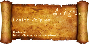 Lositz Ágnes névjegykártya